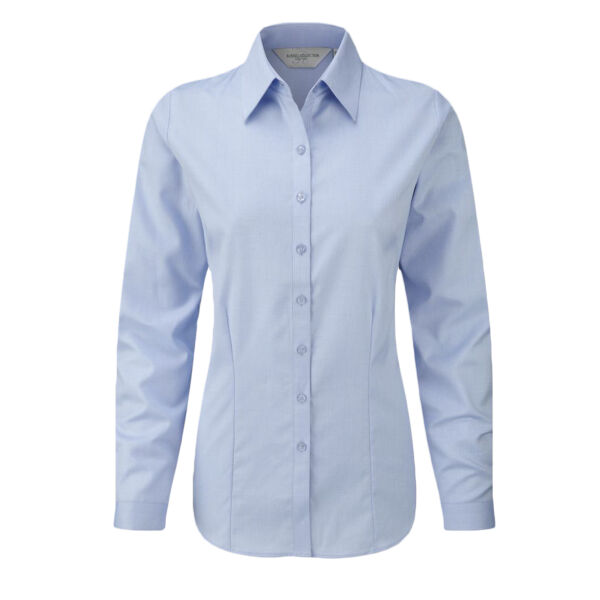 Ladies Long Sleeve Herringbone Shirt Thumbnail